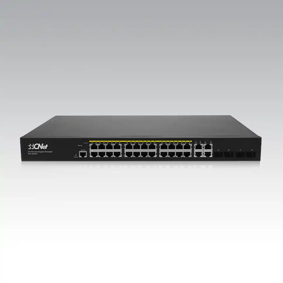 CNet - CGS-24x4SFW CNet CGS-24x4SFW 24 Port Gigabit Web Yönetilebilir 4x Giga Uplink, 4xSFP PoE Switch 450W