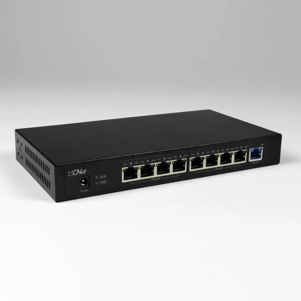 CNet - CSH800P CNet CSH800P 8 Port Fast Ethernet  + 1xPort RJ45 Uplink (96W)