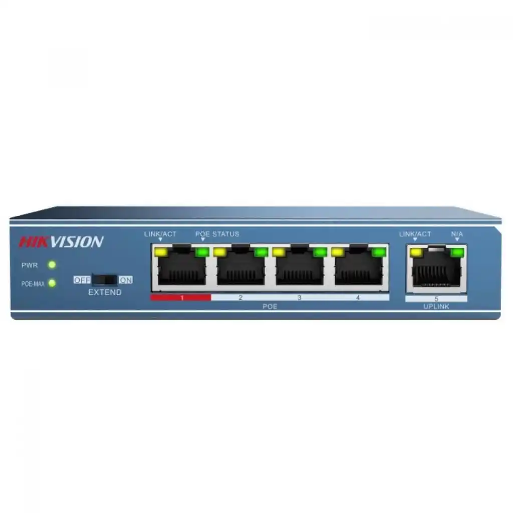 Hikvision - DS-3E0105P-E 4 Port Fast Ethernet Unmanaged POE Switch
