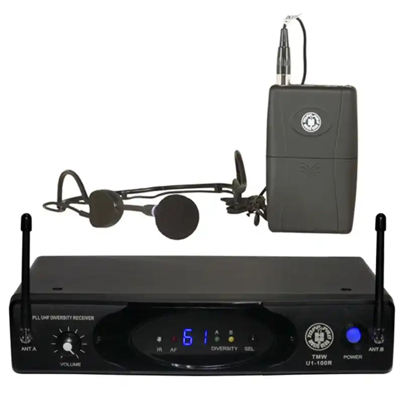 TMW U1-100LTHSGT Telsiz Mikrofon Seti  (HM-38 headset Mikrofon + LM-10  Yaka Mikrofonu + Gitar Kablosu) 