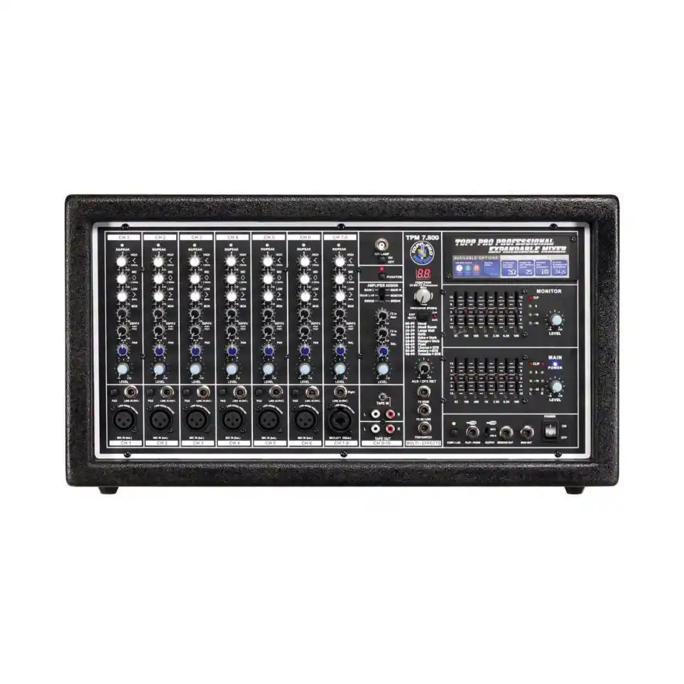 TPM 7.800 + TAC-MP3-T  10 Kanal Efektli/MP3 Çalar Power Mixer 
